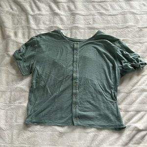 dark green t shirt with buttons